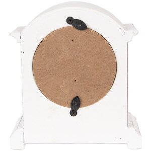 Clayre & Eef 6KL0831 Tischuhr Weiß Braun 13x7x14 cm Glas Holz Landhausstil