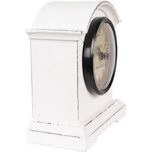 Clayre & Eef 6KL0831 Tischuhr Weiß Braun 13x7x14 cm Glas Holz Landhausstil