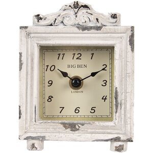 Clayre & Eef 6KL0832 Tischuhr Vintage Grau-Beige...