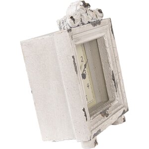 Clayre & Eef 6KL0832 Настольные часы Vintage Grey-Beige 10x6x14 см 1xAA стекло дерево