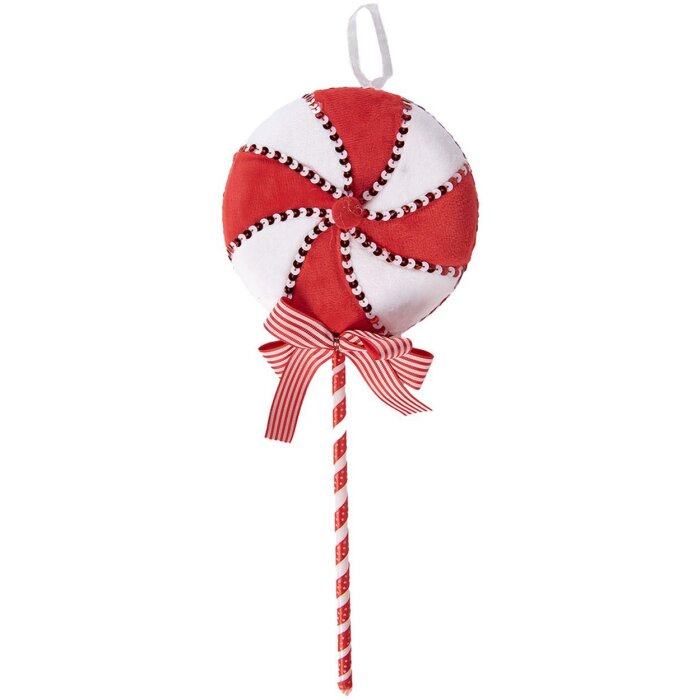 Clayre & Eef 66108 Anhänger Lollipop Rot Weiß 17x6x41 cm Kunststoff