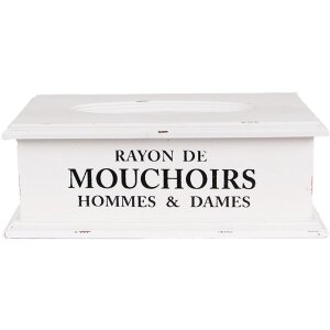 Clayre & Eef 6H2396 Taschentuchbox Weiß Holz...