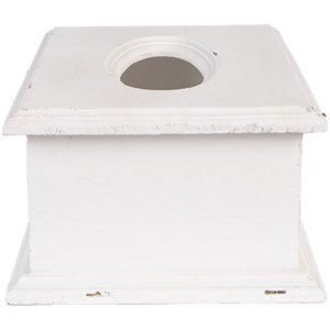 Clayre & Eef 6H2396 Taschentuchbox Weiß Holz 28x16x10 cm Vintage Stil