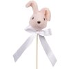 Clayre & Eef Декоративный стекер Заяц Розово-белый 7x7x33 см Кантри-стиль