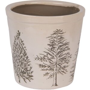 Clayre & Eef 6CENPT0001L Декоративный цветочный горшок бежево-зеленый Ø 17x16 см