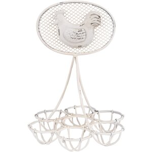 Clayre & Eef 6Y5774 Eierhalter Weiß Eisen...