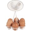 Clayre & Eef 6Y5774 Eierhalter Weiß Eisen Ø15x22cm Landhausstil Huhn