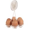Clayre & Eef 6Y5774 Eierhalter Weiß Eisen Ø15x22cm Landhausstil Huhn