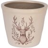 Clayre & Eef Dekorativer Blumentopf mit Hirschmotiv Ø 12x11 cm
