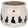 Горшок для цветов Clayre & Eef, кошка, бежевый/черный, Ø12x10 см, керамика, кантри