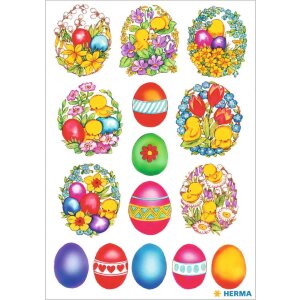 HERMA Sticker Schmucketiketten Blumen Küken 3 Blatt...