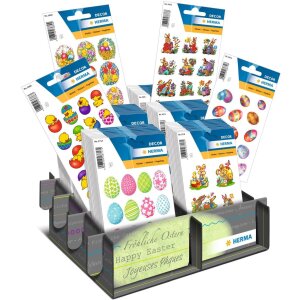 HERMA Sticker Schmucketiketten Blumen Küken 3 Blatt 8,5x12 cm Selbstklebend