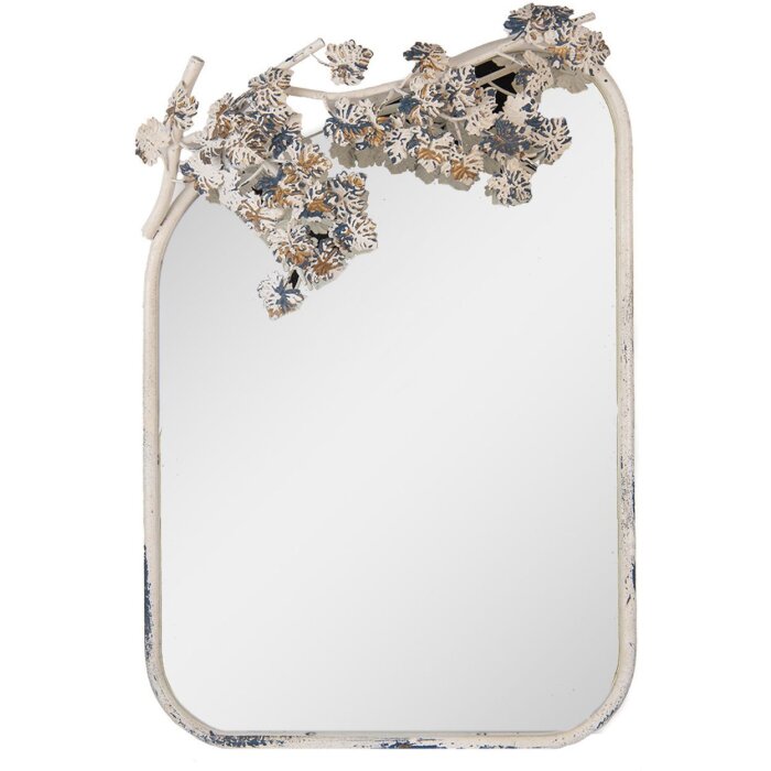 Настенное зеркало Clayre & Eef 58x89 см в стиле антик с цветами