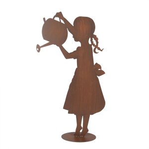 Clayre & Eef Декофигура Ребенок с лейкой с эффектом ржавчины 36x12x62 см