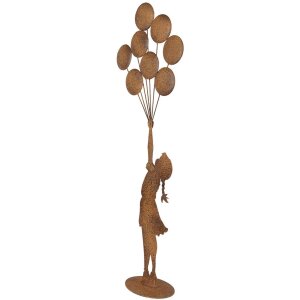 Clayre & Eef Dekofigur Kind mit Luftballons Metall...