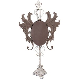 Clayre & Eef 62S331 Tischspiegel Barock Antik-Weiß 37x14x68 cm