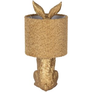 Clayre & Eef Настольная лампа Заяц с желтым абажуром E27 20x43 см