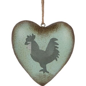Clayre & Eef Декоративная подвеска Сердце с петухом,...