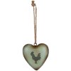 Clayre & Eef Декоративная подвеска Сердце Петух 14x5x14 см