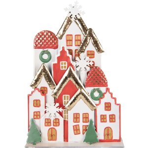 Clayre & Eef Weihnachtsdeko Häuserensemble...