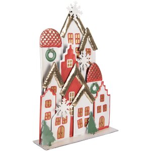 Clayre & Eef Набор рождественских домиков из металла 30x8x46 см