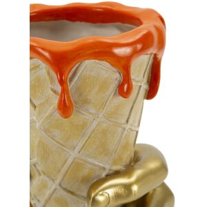 Mauro Ferretti Blumentopf Tüte 18x16x26 cm gold orange