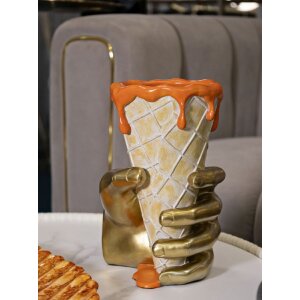 Mauro Ferretti Blumentopf Tüte 18x16x26 cm gold orange