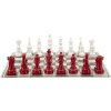 Mauro Ferretti Schachspiel Rot Weiß 61x61x14 cm Polyresin Glas