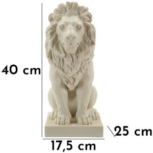 Скульптура Льва Stons от Mauro Ferretti 17,5x25x40 см кремовая