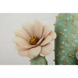 Mauro Ferretti Leinwandbild mit Rahmen Kaktusvase 40x2,8x40 cm