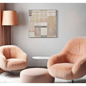 Mauro Ferretti Leinwandbild mit Rahmen Linien 60x3x60 cm