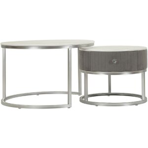 Mauro Ferretti Журнальные столики Greys 2 шт. 70x45 – 50x40 см серые серебристые