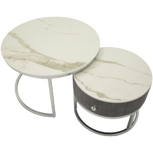 Mauro Ferretti Журнальные столики Greys 2 шт. 70x45 – 50x40 см серые серебристые