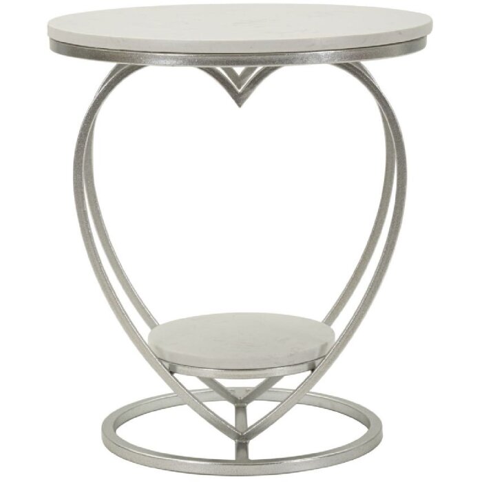 Mauro Ferretti Beistelltisch Herz Ø 40x45,5 cm silber weiß