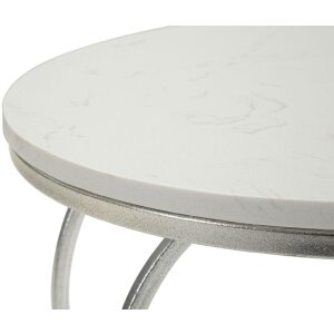 Mauro Ferretti Beistelltisch Herz Ø 40x45,5 cm silber weiß