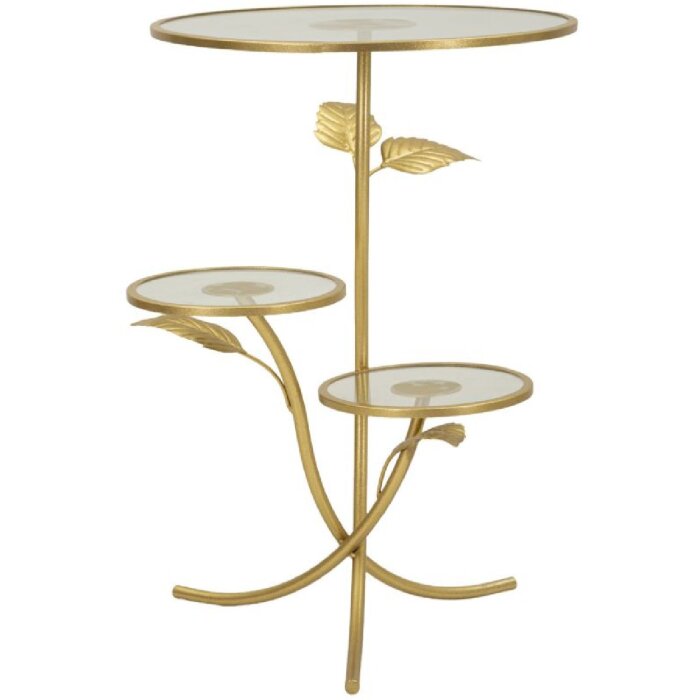 Приставной столик Mauro Ferretti с листом и 3 полками 54x69,5 см золотой