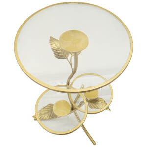 Приставной столик Mauro Ferretti с листом и 3 полками 54x69,5 см золотой