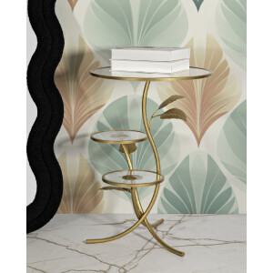 Приставной столик Mauro Ferretti с листом и 3 полками 54x69,5 см золотой