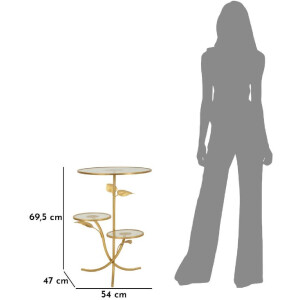Приставной столик Mauro Ferretti с листом и 3 полками 54x69,5 см золотой