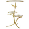 Приставной столик Mauro Ferretti с листом и 3 полками 54x69,5 см золотой