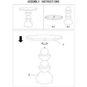 Mauro Ferretti Beistelltisch Düne mit Spiegelplatte Ø 40,5x42 cm creme