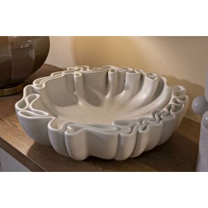 Чаша декоративная Mauro Ferretti Stons 40,5x38,5x9,5 см кремовая