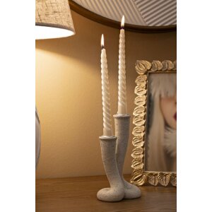 Mauro Ferretti Kerzenhalter Stons 10x6,5x17,5 cm creme