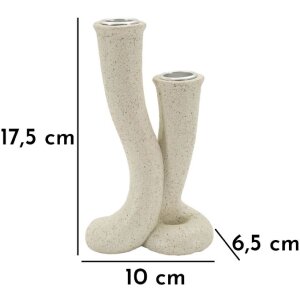Mauro Ferretti Kerzenhalter Stons 10x6,5x17,5 cm creme