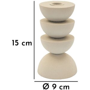 Mauro Ferretti Kerzenhalter Dune Pix 9x15 cm creme