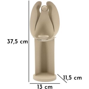 Mauro Ferretti Kerzenhalter Dune Engel 13x11,5x37,5 cm creme