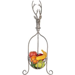 Clayre & Eef Корзина декоративная "Олень", винтажно-серый, 28x28x68 см
