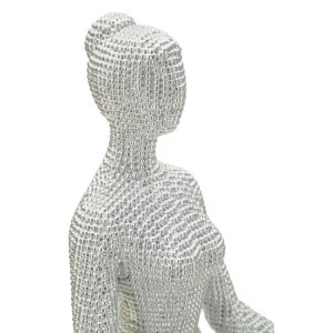 Donnina Yoga Silver Dekorfigur Polyresin Weiß Silber 20,5x15,5x23 cm