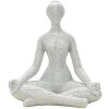 Donnina Yoga Silver Dekorfigur Polyresin Weiß Silber 20,5x15,5x23 cm