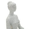 Donnina Yoga Silver Dekorfigur Polyresin Weiß Silber 20,5x15,5x23 cm